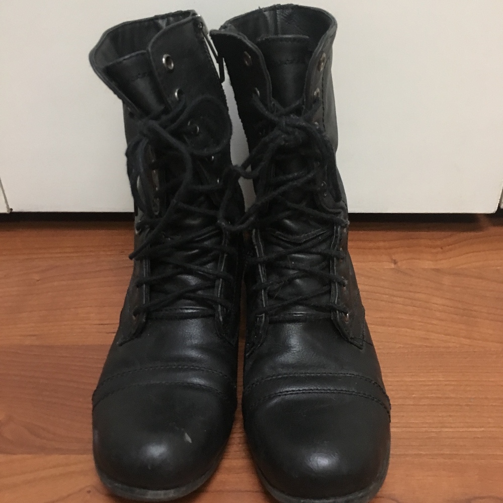 Black combat boots